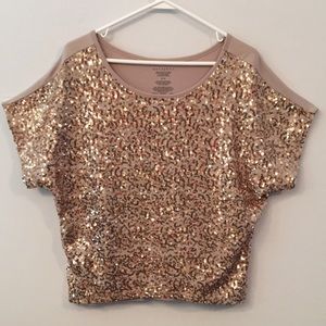 EUC Metaphor Gold Sequined Top SzMED